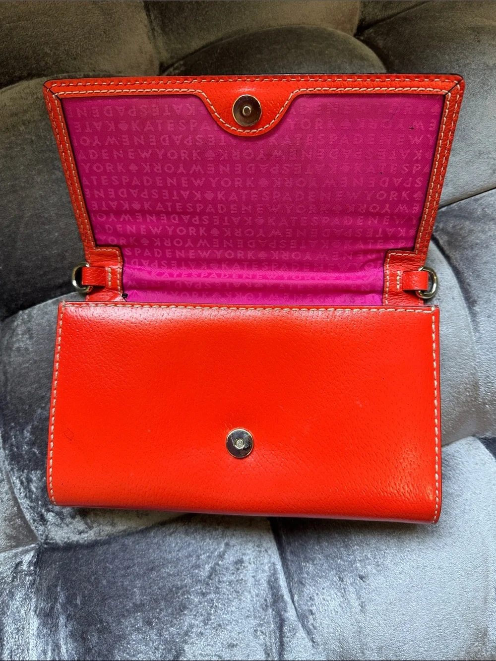 kate spade Vibrant Red Pebbled Leather Continental Wallet